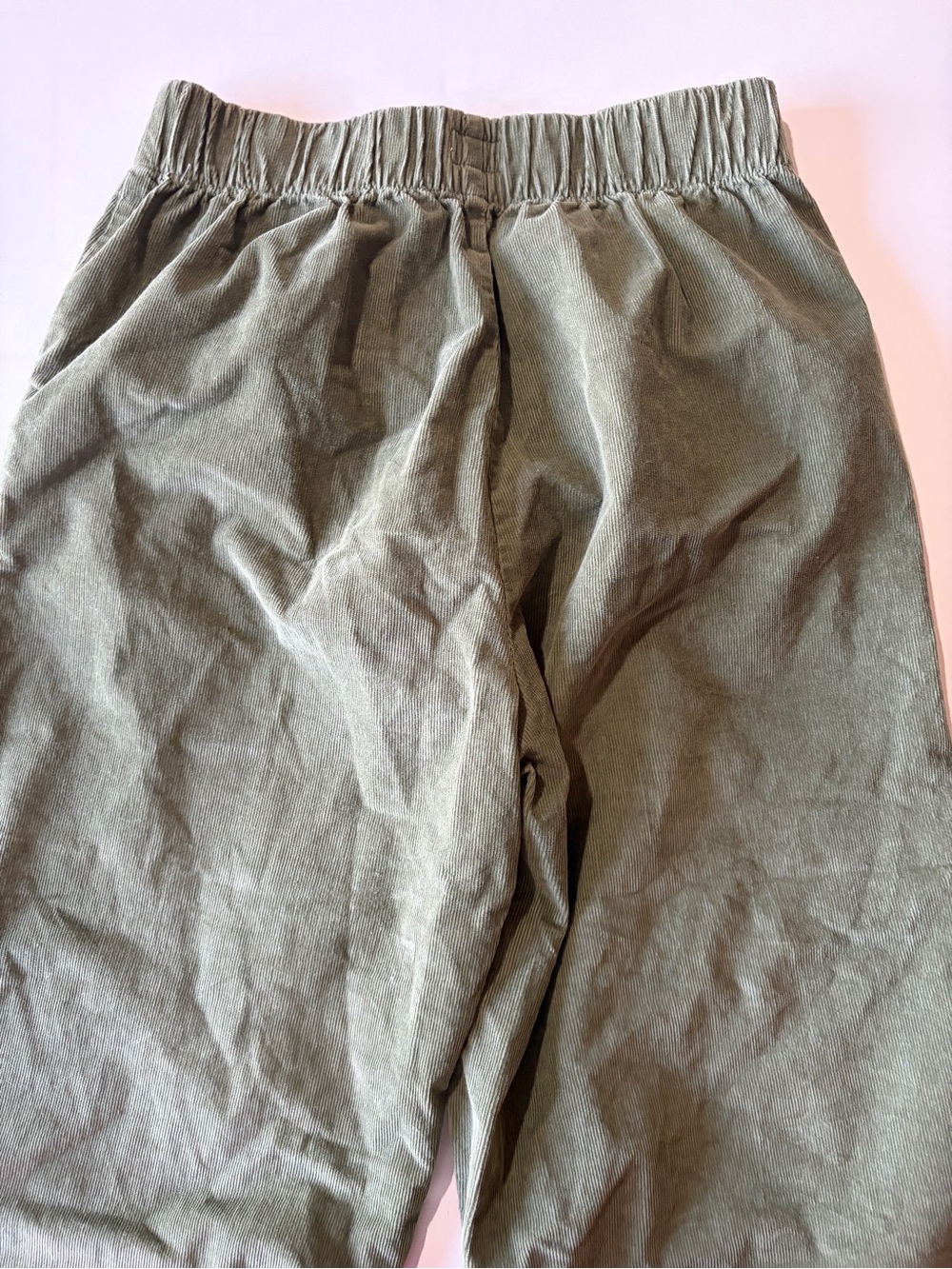 Pact wide leg corduroy green crop ankle pants trousers women’s medium 27” inseam - Picture 8 of 8